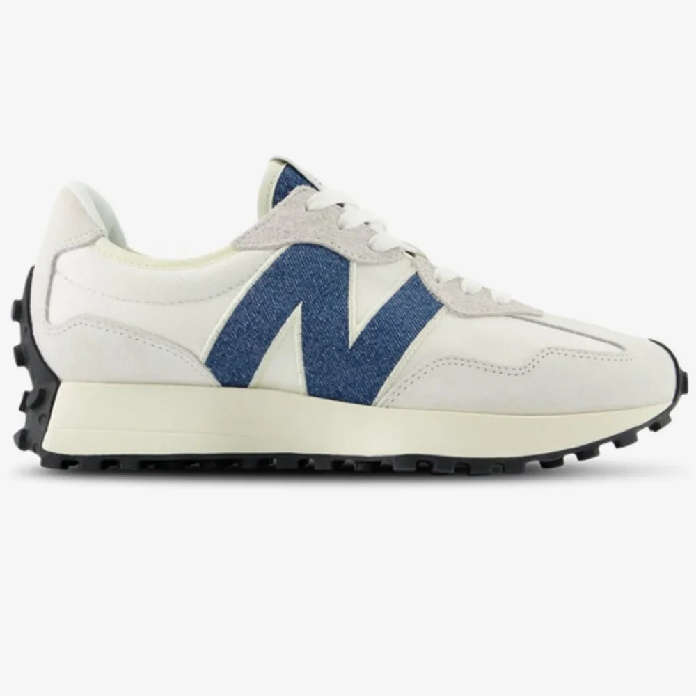 New Balance 327 Casual Womens Sneakers Shoes White Canvas Blue ~ various sizes ~ - Picture 4 of 14